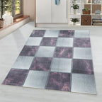 Modern floor rug - Optimism Box Purple/Grey