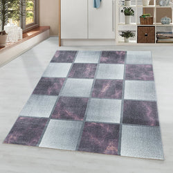Modern floor rug - Optimism Box Purple/Grey