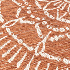 Round Modern Outdoor Rug - Porto Aztec Terracotta
