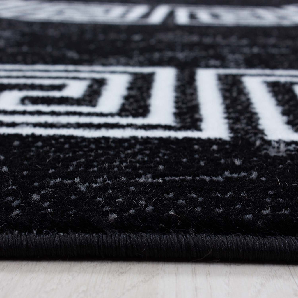 Modern Floor Rug - Plus Black 8009