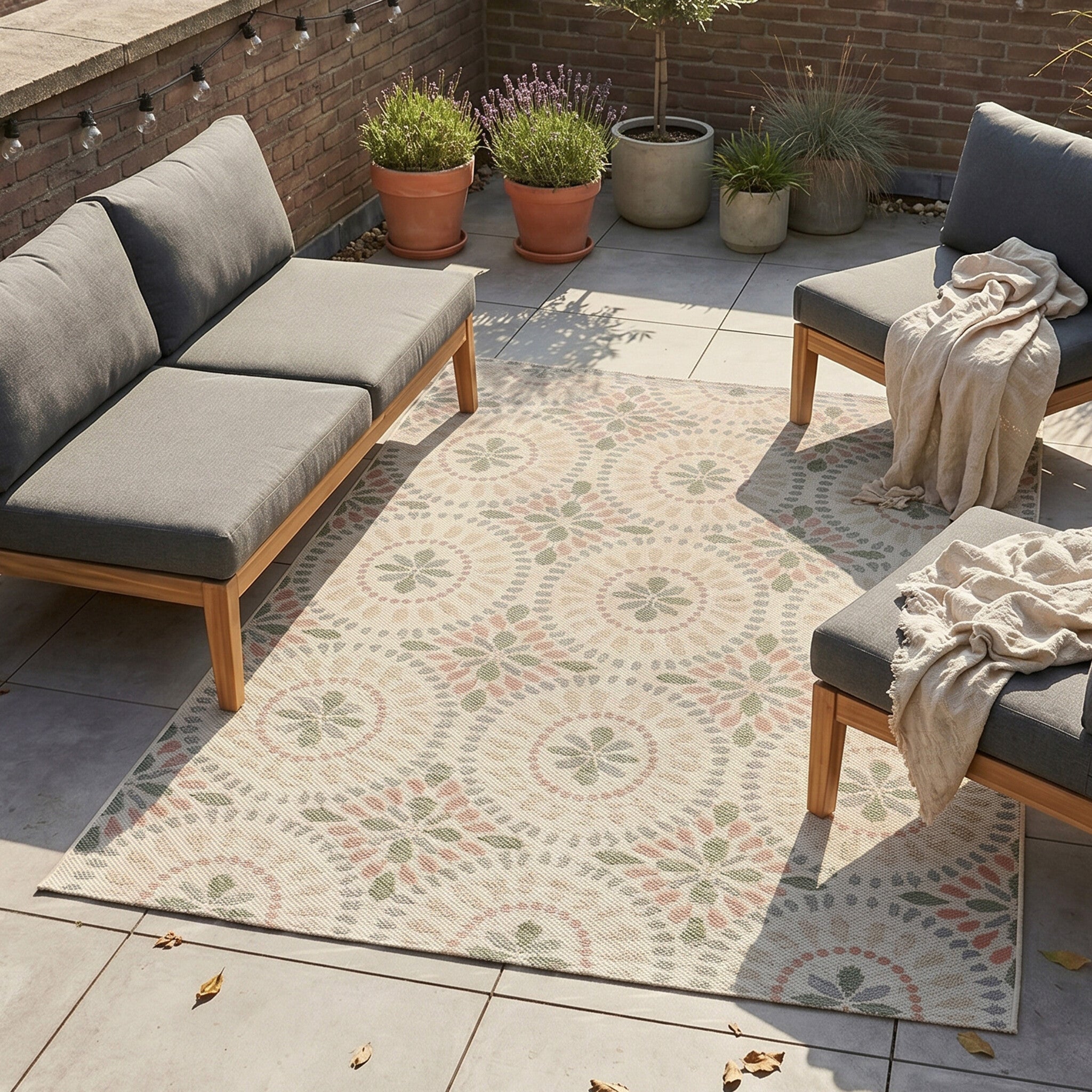 Indoor Outdoor Rug - Ranch Mandala Beige
