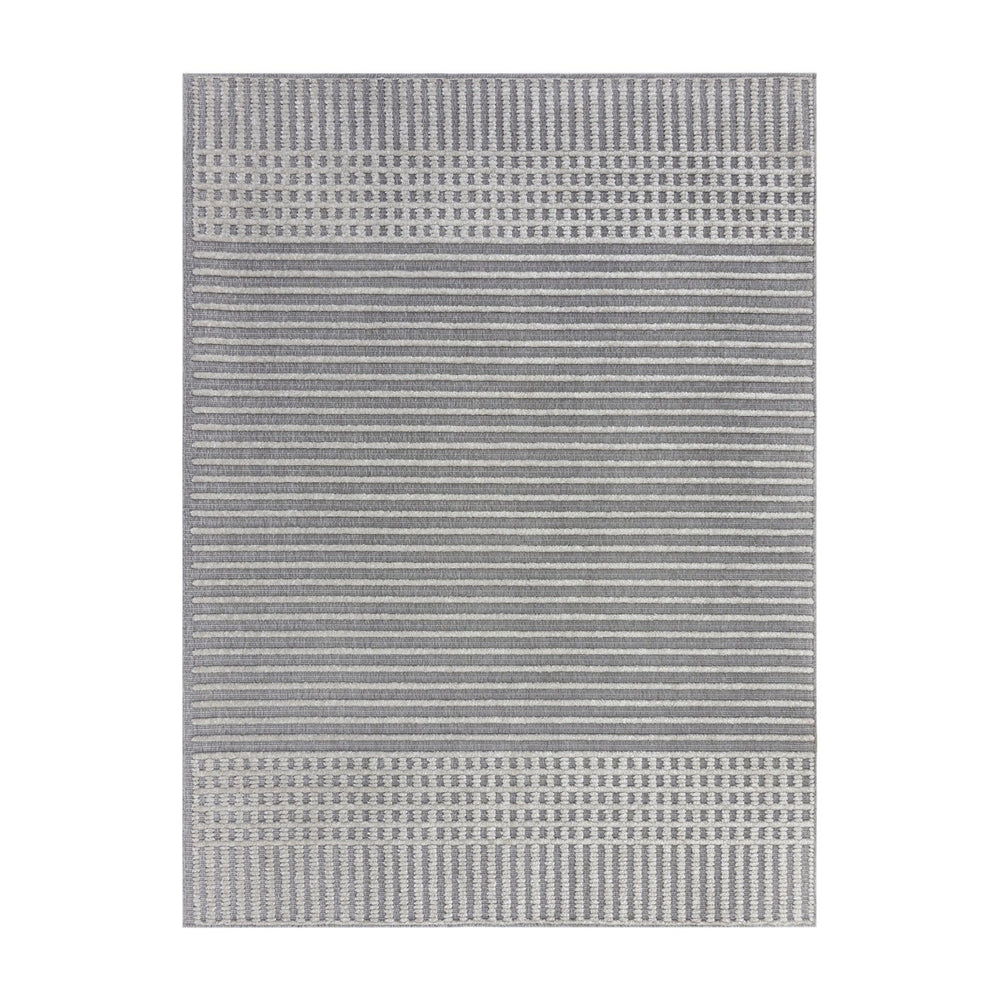 Washable floor rug - Elto Stripe Grey