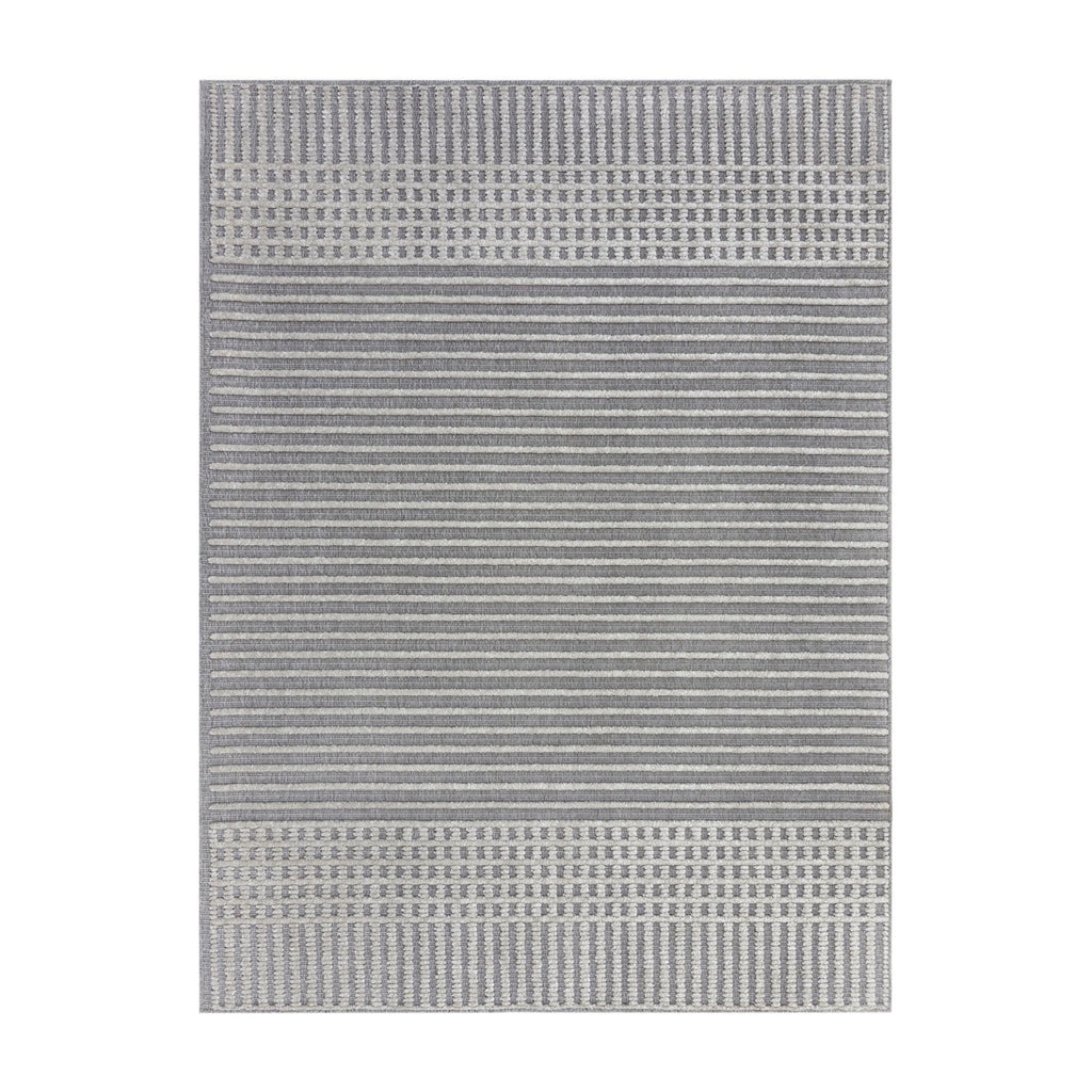 Washable floor rug - Elto Stripe Grey
