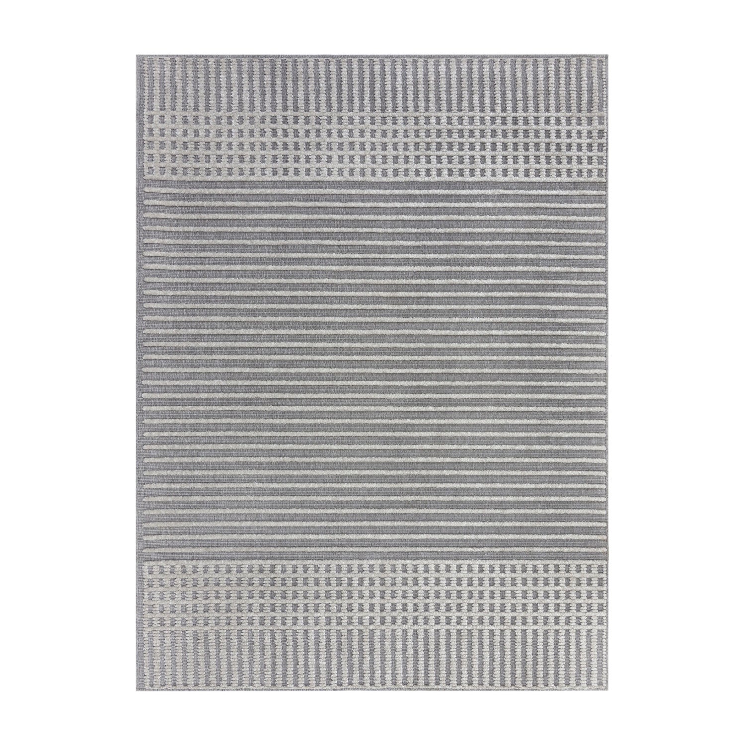 Washable floor rug - Elto Stripe Grey