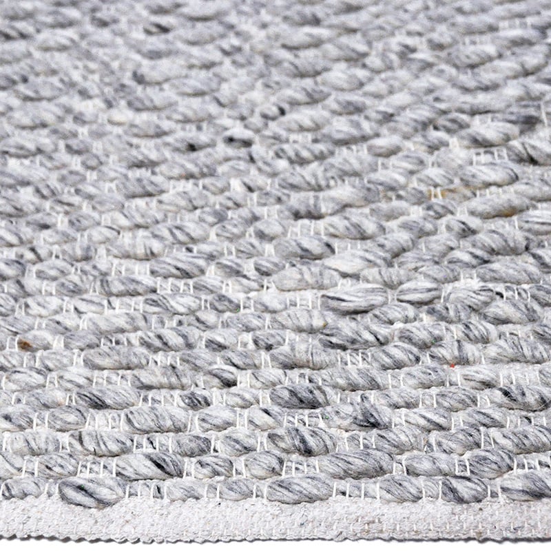 Wool floor rug - Leona Cream/Grey