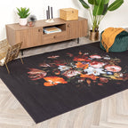 Floral Rug - Florine Black/Orange