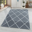Low-pile floor rug - Smoothly Lines Grey/White