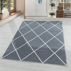 Low-pile floor rug - Smoothly Lines Grey/White
