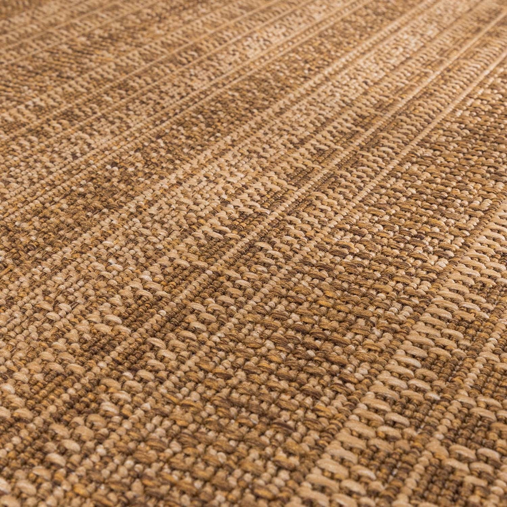 Round Jute Outdoor Rug - Mavi Stripes Cream/Brown