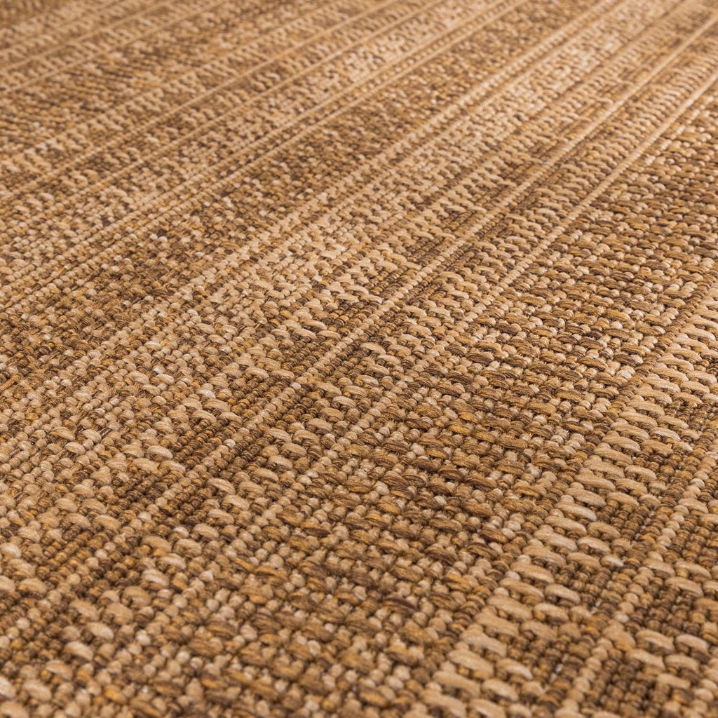 Round Jute Outdoor Rug - Mavi Stripes Cream/Brown