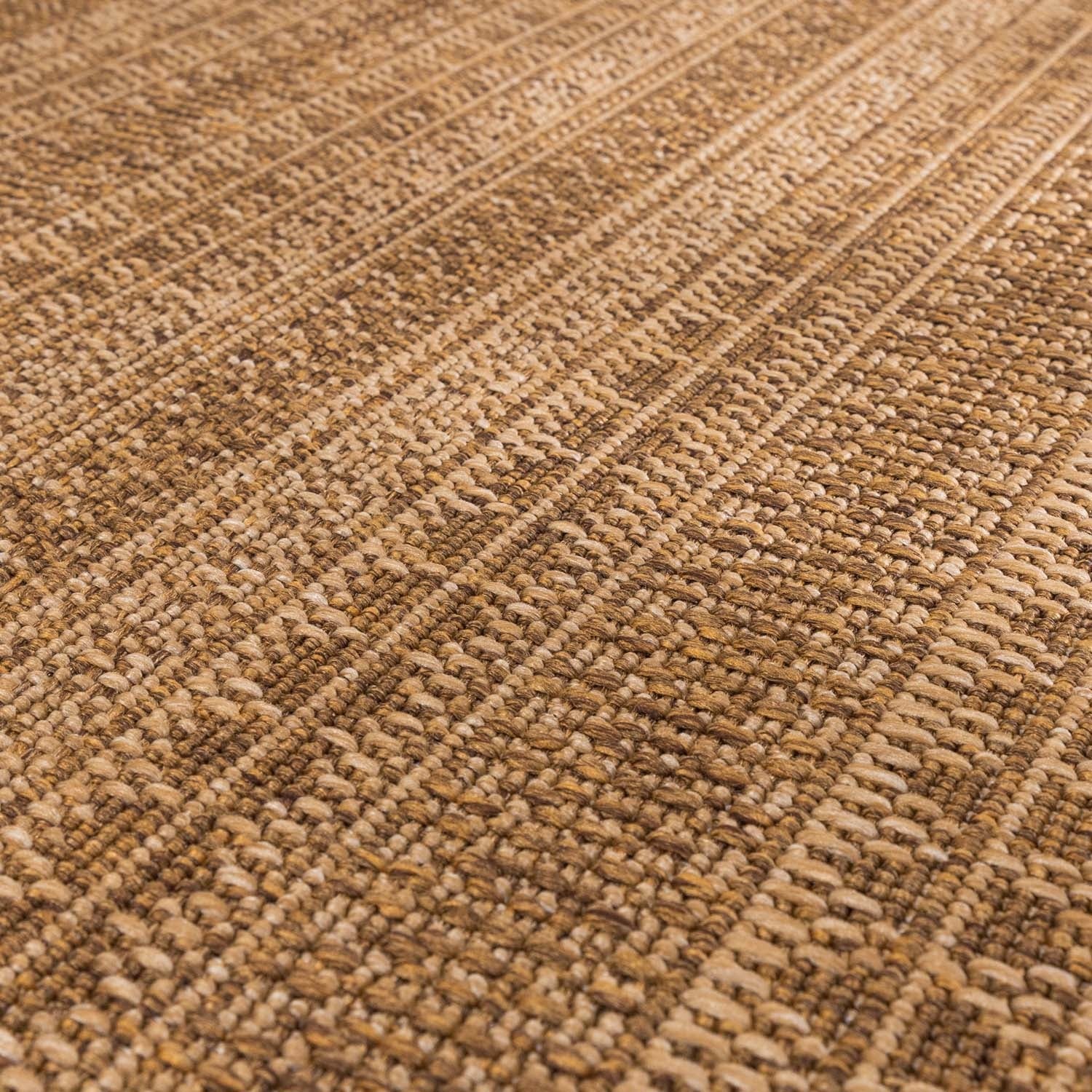 Round Jute Outdoor Rug - Mavi Stripes Cream/Brown