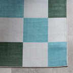 Retro Indoor Outdoor Rug - Pop Cubes Green
