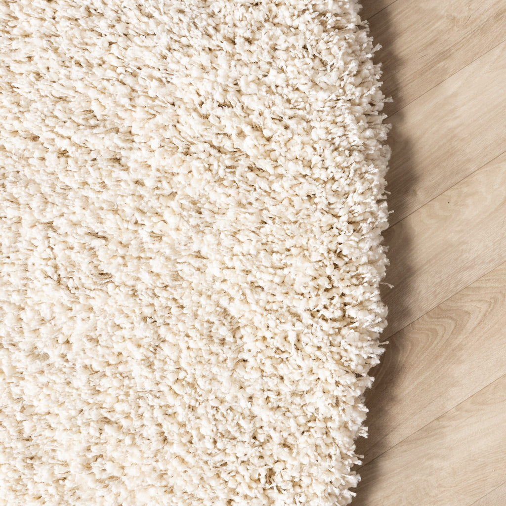 Round shaggy rug - Yves Cream