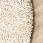 Round shaggy rug - Yves Cream