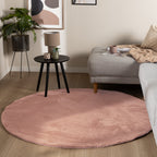 Round Low-Pile Rug – Cozy Pink