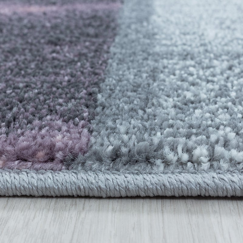 Modern floor rug - Optimism Box Purple/Grey