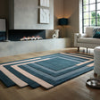 Geometric floor rug - Labyrinto Blue