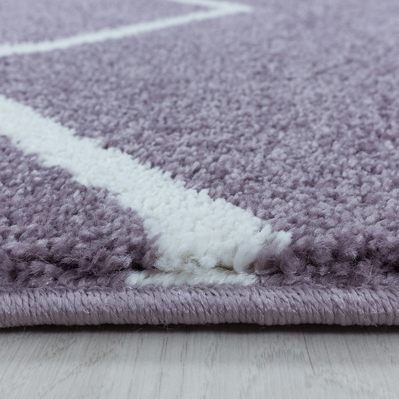 Low-pile floor rug - Smoothly Weave Purple/White