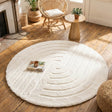 Round High Pile Rug - Carvy Curves Cream