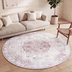 Round Vintage Rug - Lago Pink