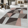 Retro floor rug - Stencil Box Pink/Brown