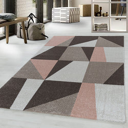 Retro floor rug - Stencil Box Pink/Brown