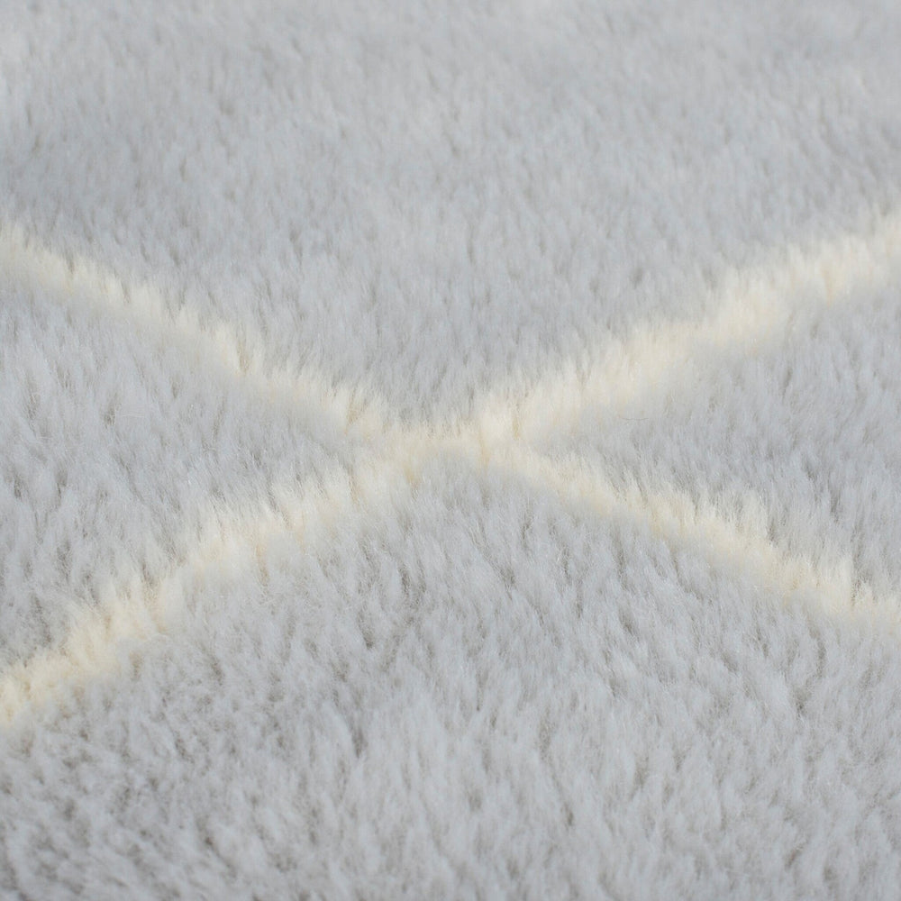Washable Berber Floor Rug - Furo Alisha Grey/White