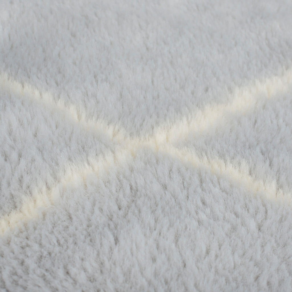 Washable Berber Floor Rug - Furo Alisha Grey/White