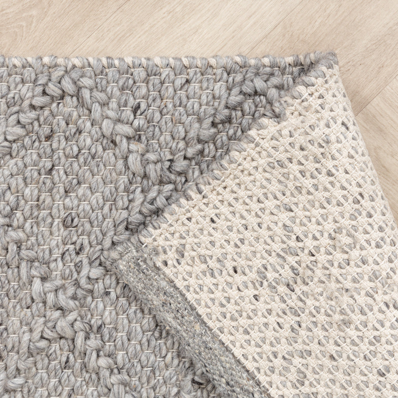 Wool Braided Rug - Knit Grey