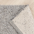 Wool Braided Rug - Knit Grey