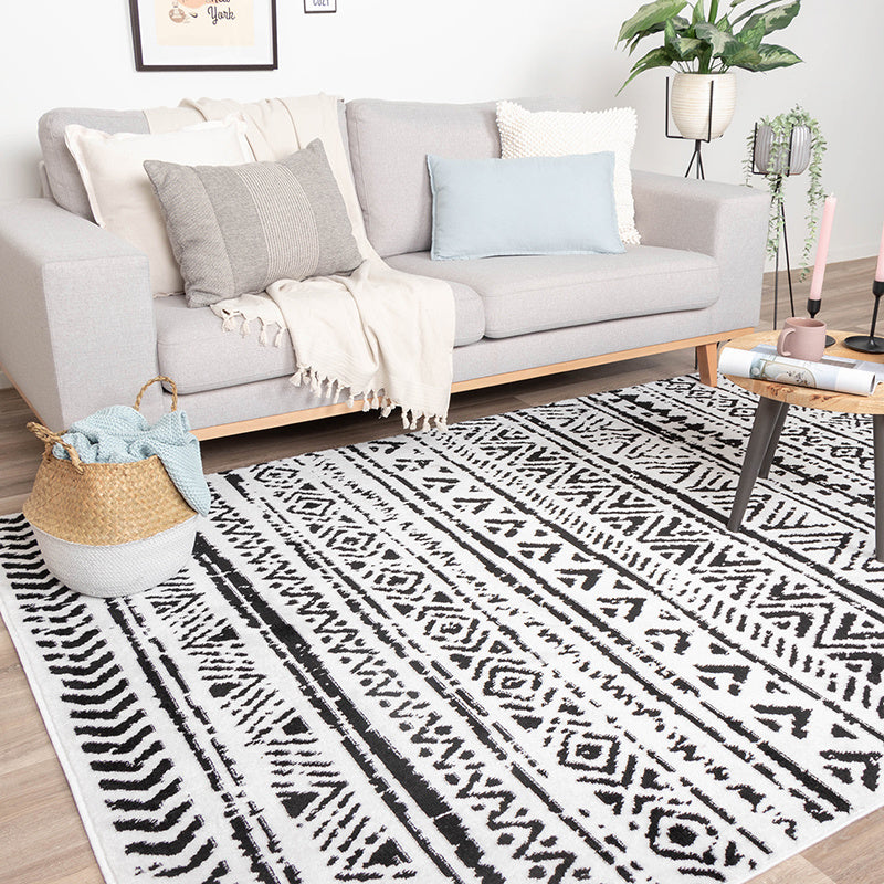 Scandinavian Rug - Scandi Geo Black/White