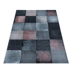 Modern floor rug - Streaky Box Grey/Pink