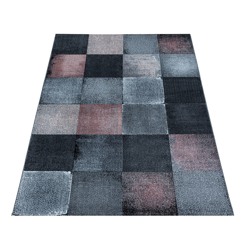 Modern floor rug - Streaky Box Grey/Pink