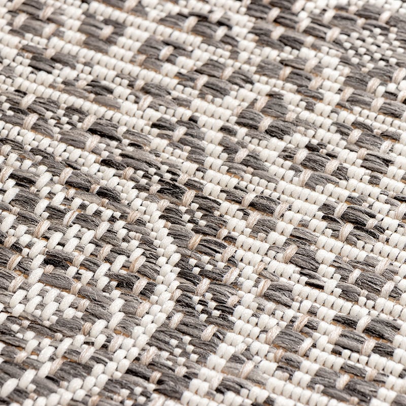 Round Outdoor Rug - Summer Azteca Grey