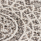 Round Outdoor Rug - Summer Azteca Grey