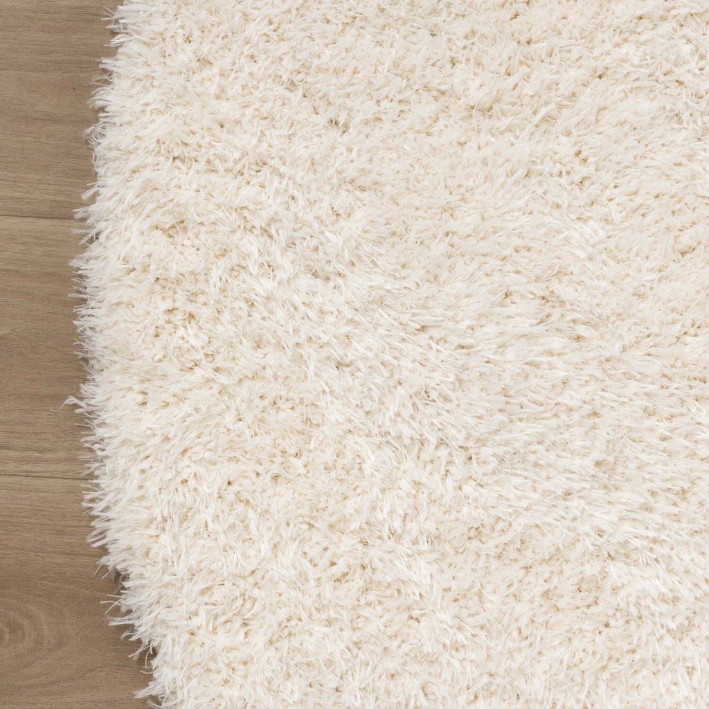 Round Shaggy Rug - Blaze White