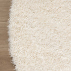 Round Shaggy Rug - Blaze White