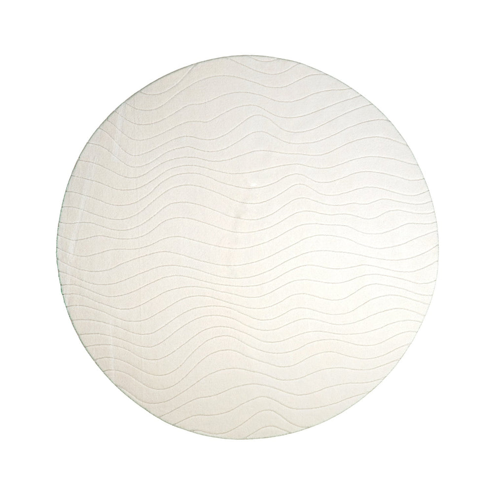Round Scandinavian Rug - Charm Waves White