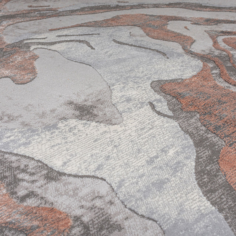 Marble Floor Rug - Erio Marbled Grey/Pink