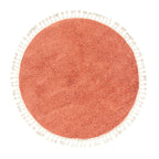 Round High Pile Rug - Lofty Fringe Peach Pink