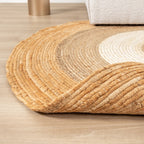 Round Jute Rug - Mirai Border White/Natural