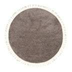 Round High Pile Rug - Lofty Fringe Taupe