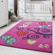 Children's floor rug - Mila Owls Lilac
