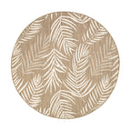 Round Outdoor Rug - Malta Leaves Natural