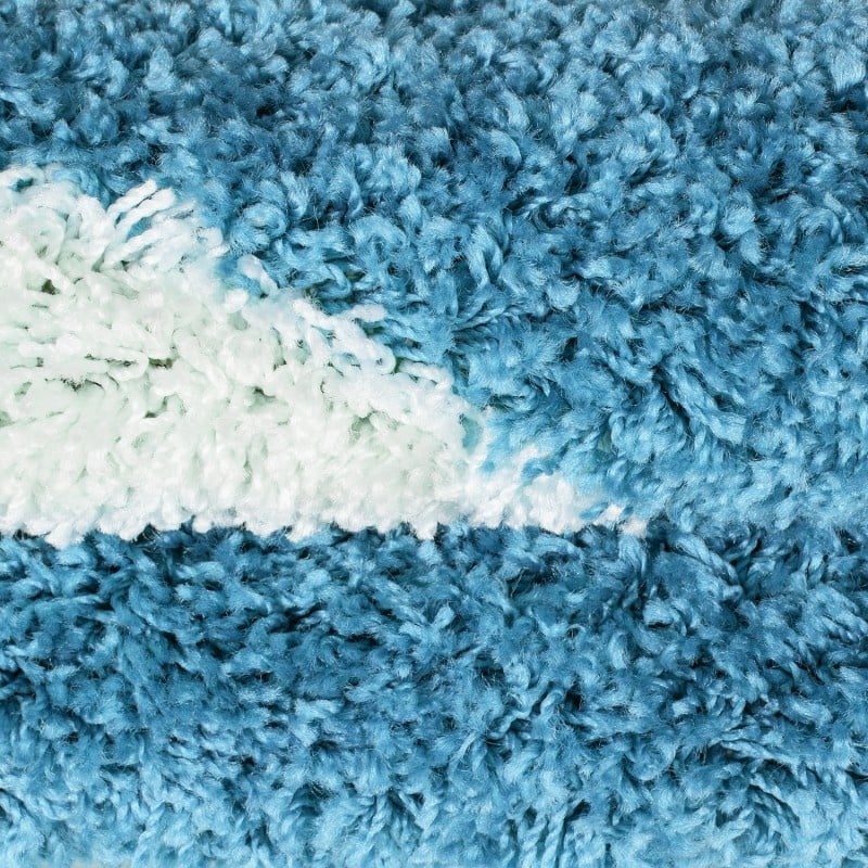 Round high pile floor rug - Fun Turquoise