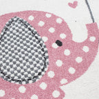 Children's Floor Rug - Anna Elephant Umbrella Pink