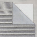 Washable floor rug - Elto Stripe Grey