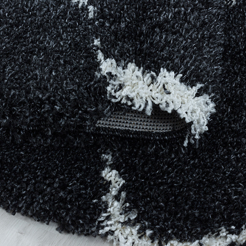 Berber Floor Rug - Agadir Circle Anthracite/Cream