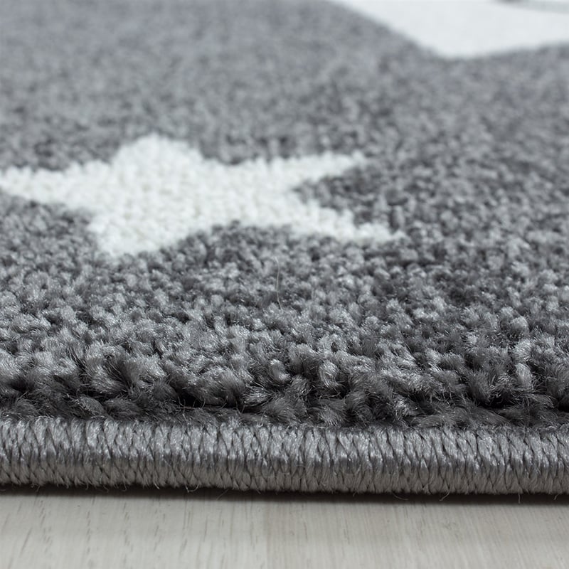 Children's Floor Rug - Anna Stars Grey