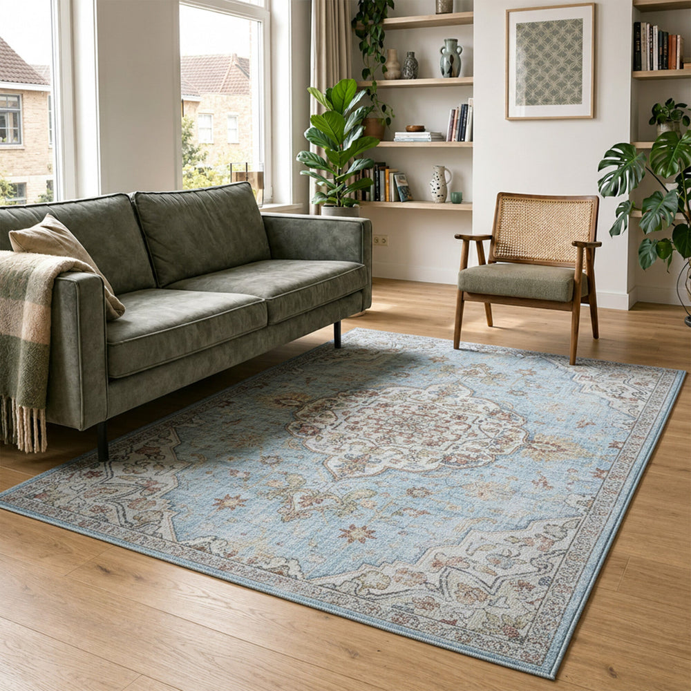 Oriental Rug - Leyla Medallion Light Blue